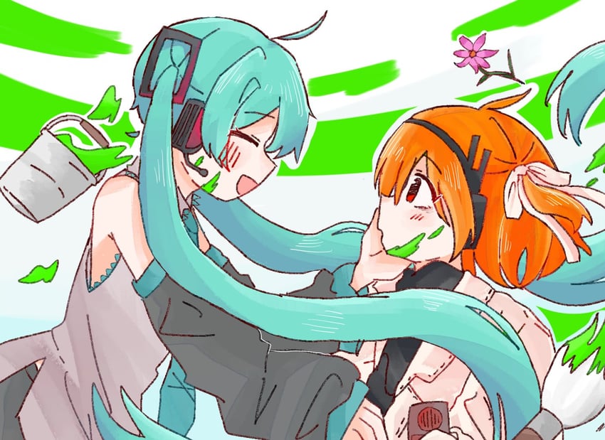 hatsune miku and adachi rei (vocaloid and 4 more) drawn by futon_(o00_ux)
