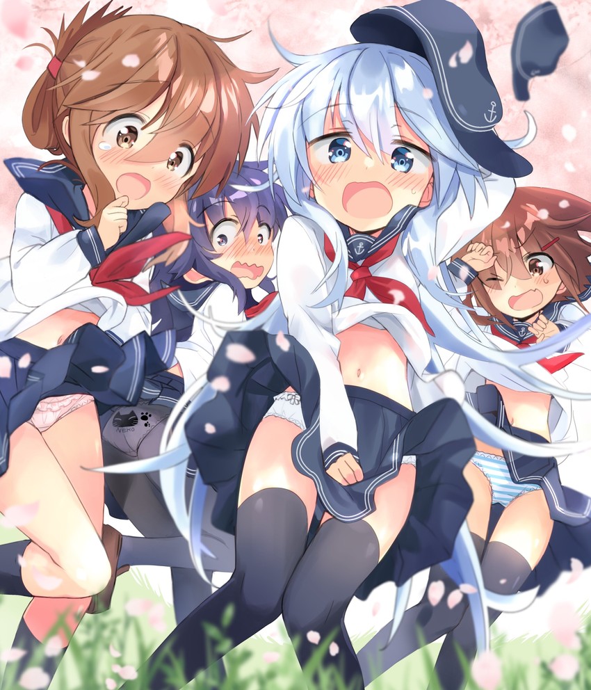 hibiki, inazuma, ikazuchi, and akatsuki (kantai collection) drawn by hizuki_yayoi