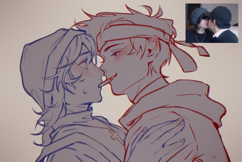 quackity and roier (real life and 1 more) drawn by lotus_ml