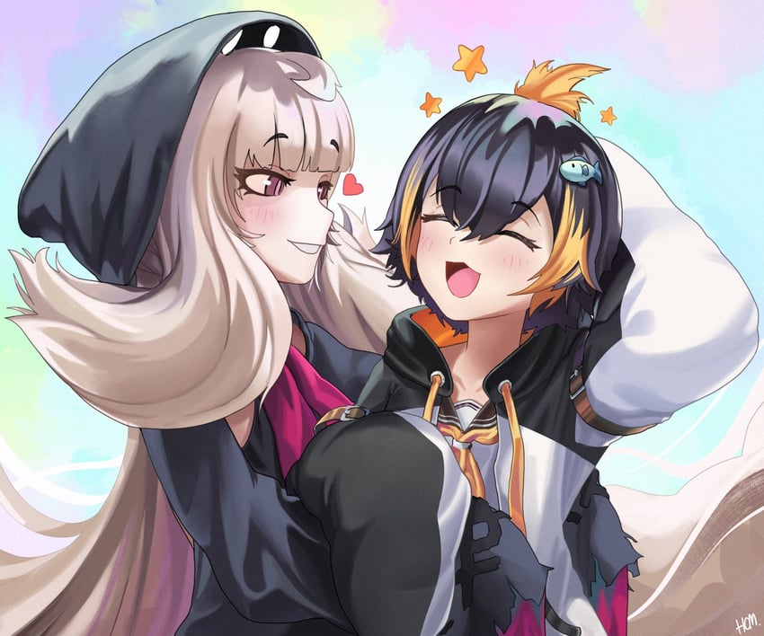 petra gurin and reimu endou (nijisanji and 1 more) drawn by hechium