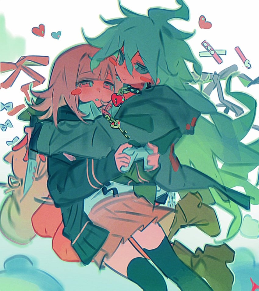 nanami chiaki and komaeda nagito (danganronpa and 1 more) drawn by cit_off
