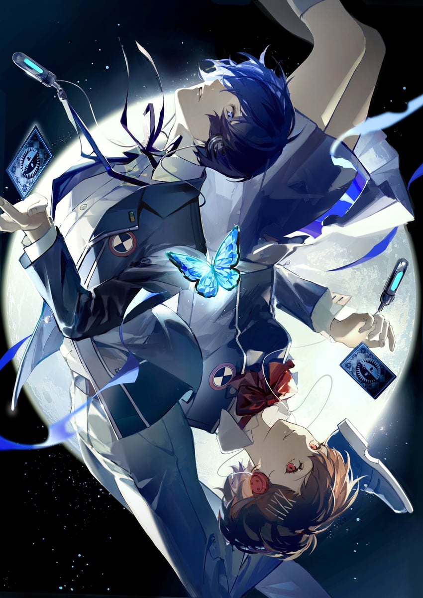 yuuki makoto and shiomi kotone (persona and 2 more) drawn by shiosakana