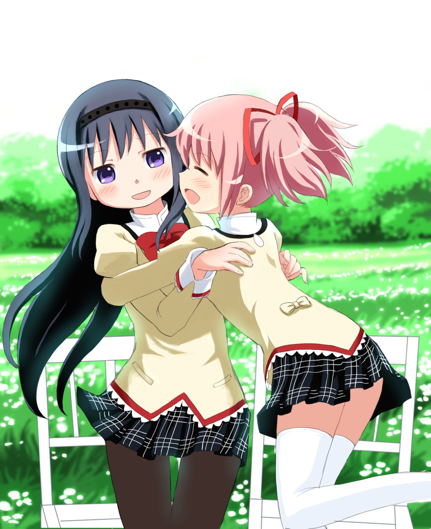 akemi homura and kaname madoka (mahou shoujo madoka magica and 1 more) drawn by m-eine