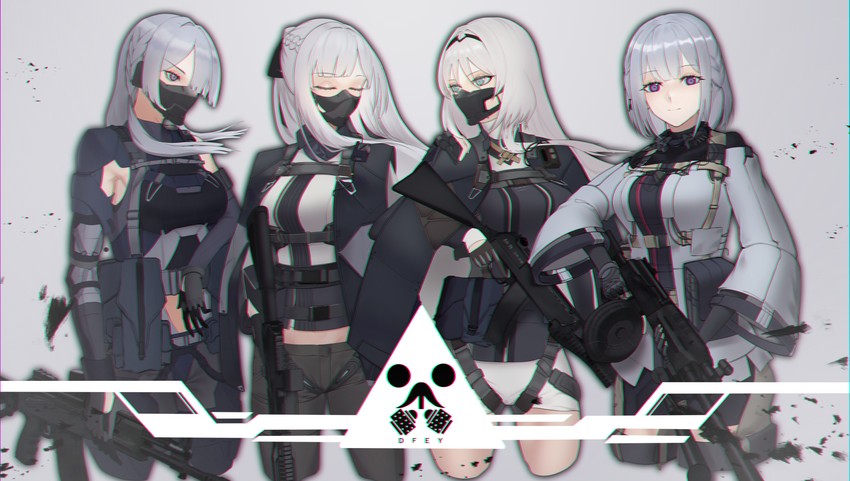 ak-12, an-94, rpk-16, and ak-15 (girls' frontline) drawn by saturndxy