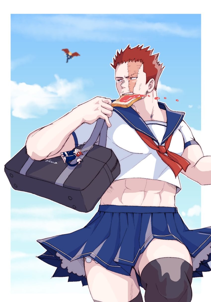 endeavor and hawks (boku no hero academia) drawn by hromazi9