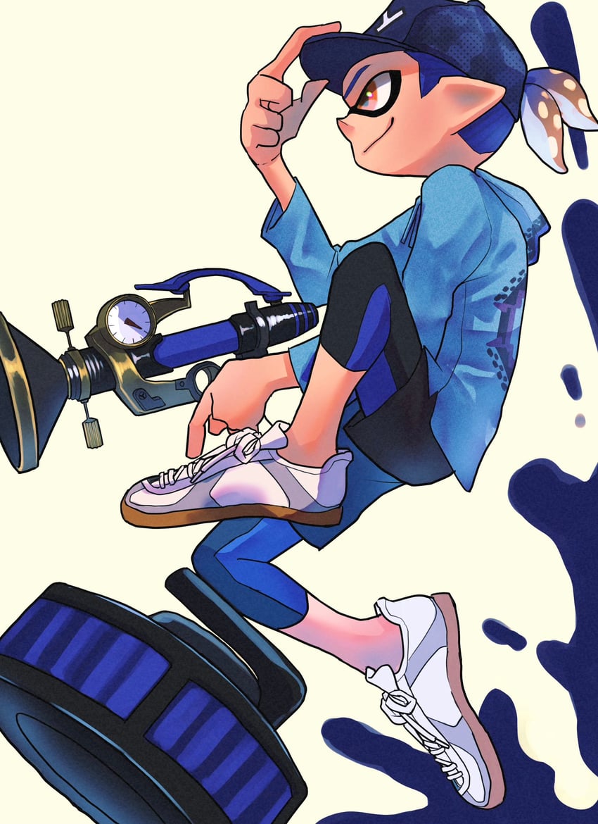 inkling player character and inkling boy (splatoon and 1 more) drawn by nastar_r0