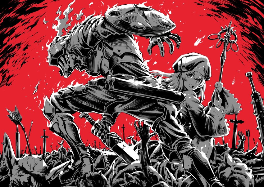 priestess and goblin slayer (goblin slayer!) drawn by ume_(yume_uta_da)
