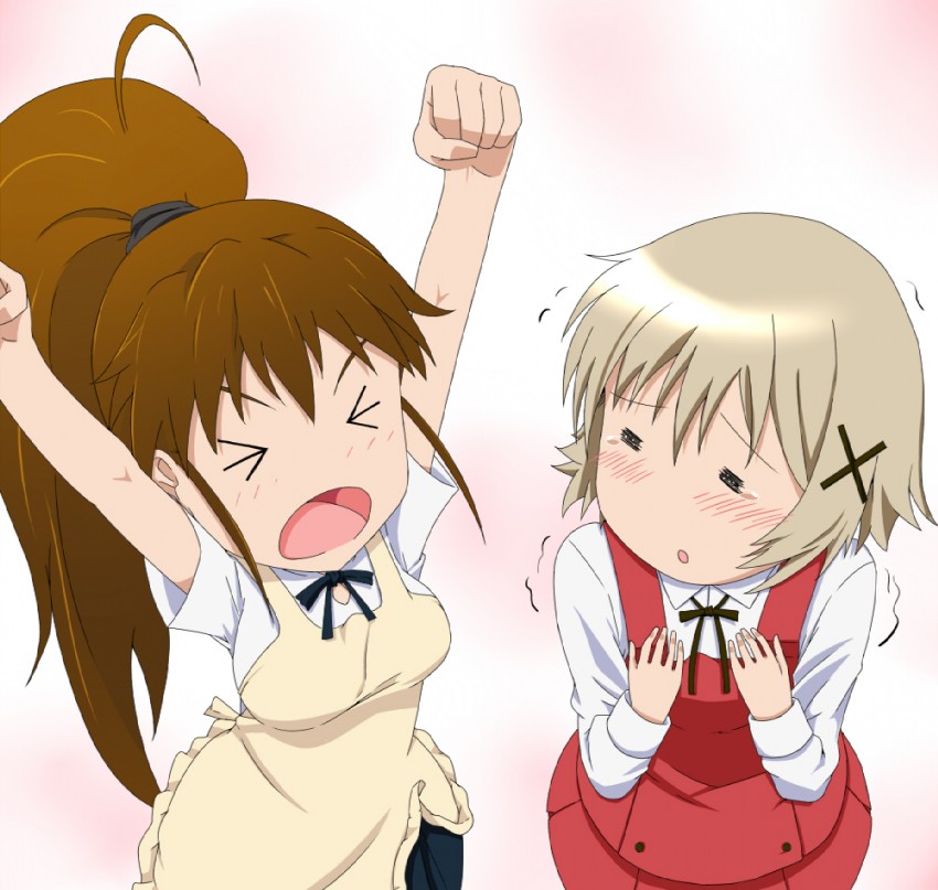 yuno, taneshima popura, and asumi kana (working!! and 1 more) drawn by yoshida_keiji
