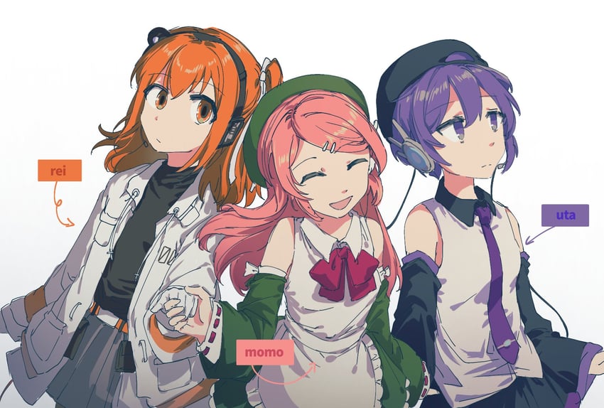 adachi rei, utane uta, and momone momo (utau and 1 more) drawn by eeeevisorroc