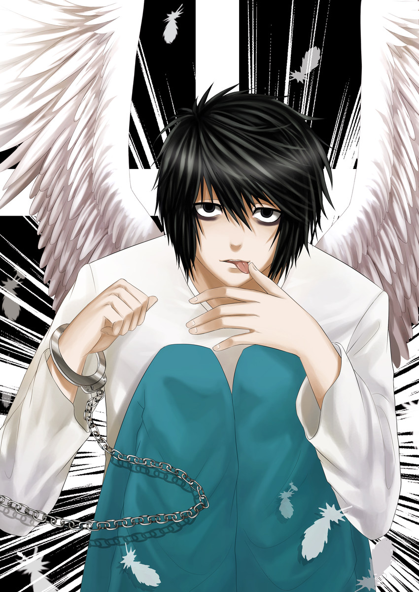l (death note) drawn by yoneyu