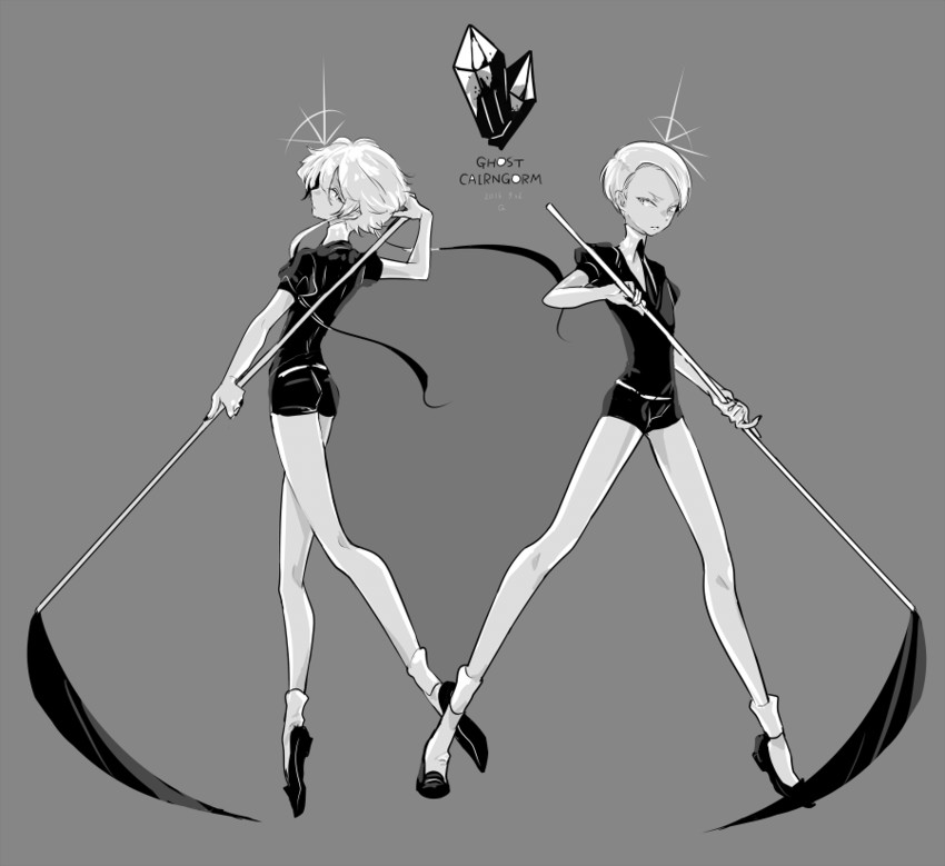 cairngorm and ghost quartz (houseki no kuni) drawn by cojima