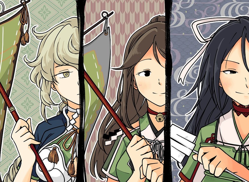 unryuu, katsuragi, amagi, and amagi kai (kantai collection) drawn by fujinoki_(horonabe-ken)