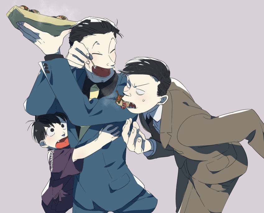 matsuno osomatsu, tougou, and tetsu the killer (osomatsu and 1 more) drawn by ojima_(ojimadou)