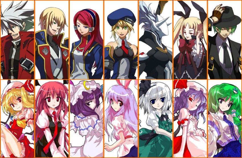 remilia scarlet, flandre scarlet, kochiya sanae, konpaku youmu, patchouli knowledge, and 9 more (touhou and 2 more) drawn by alphes, eien_no_kurayami, ideolo, and mori_toshimichi
