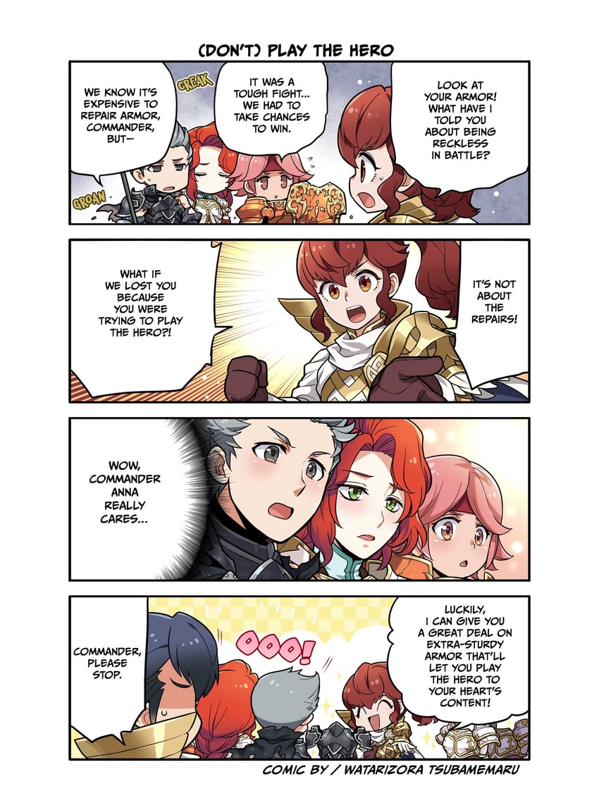anna, alfonse, titania, silas, and gwendolyn (fire emblem and 5 more) drawn by watarizora_tsubamemaru