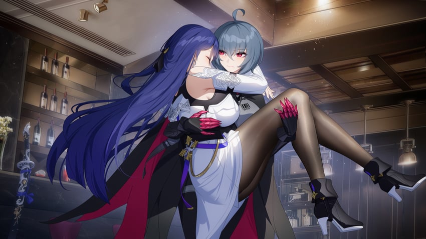 raiden mei and raven (honkai and 1 more) drawn by wu_ganlan_cai