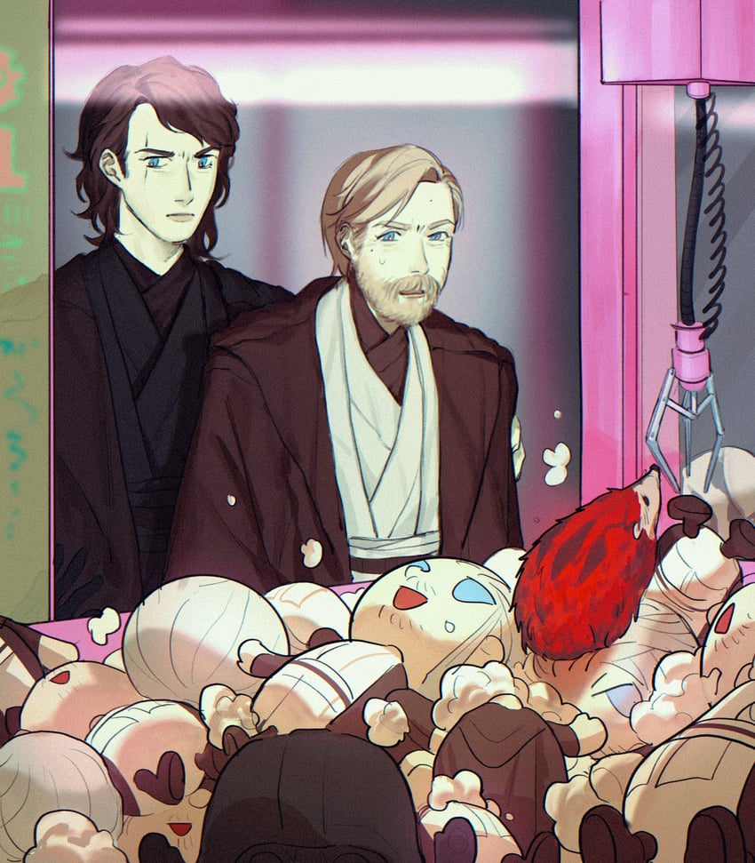 darth vader, obi-wan kenobi, anakin skywalker, and qui-gon jinn (star wars and 2 more) drawn by strawberryreddy