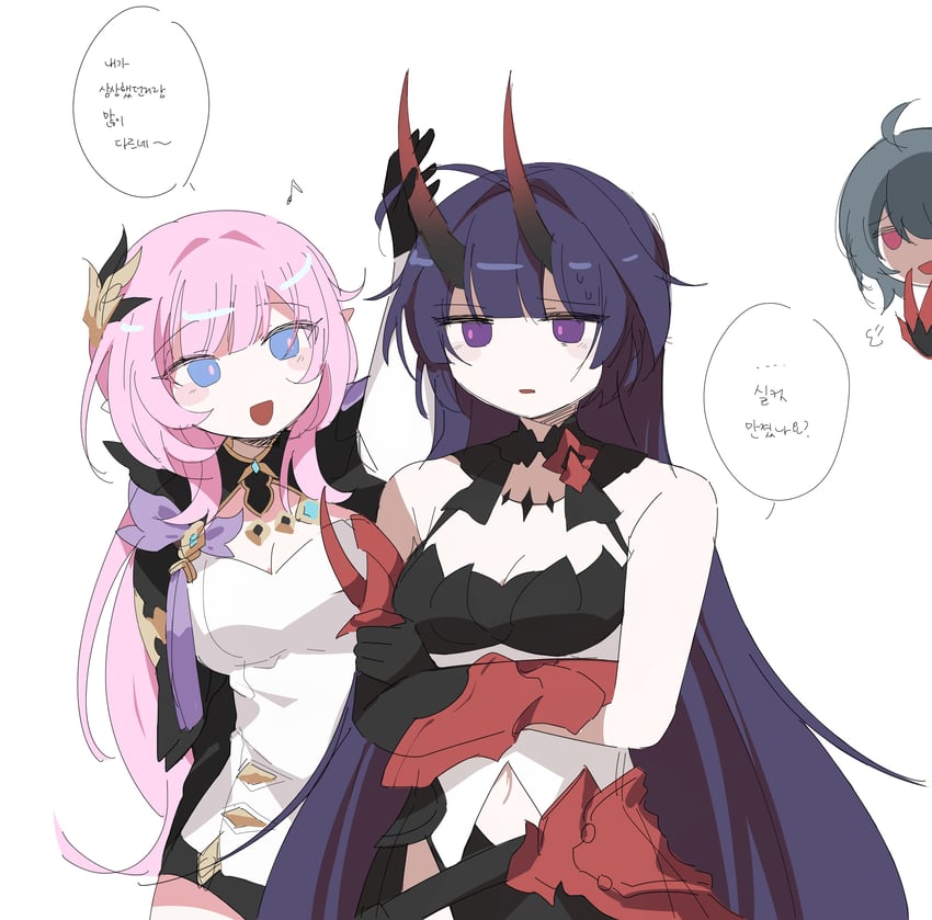 elysia, raiden mei, and raven (honkai and 1 more) drawn by chabb_nb