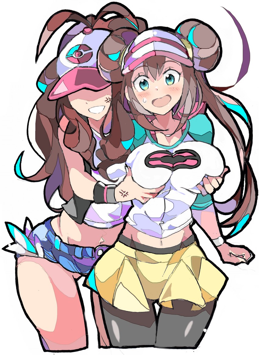 rosa and hilda (pokemon and 2 more) drawn by enpe