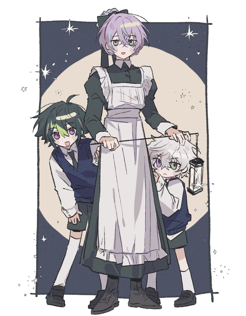 hoshirube sho, murakumo kagetsu, and inami rai (nijisanji) drawn by kyuhachi