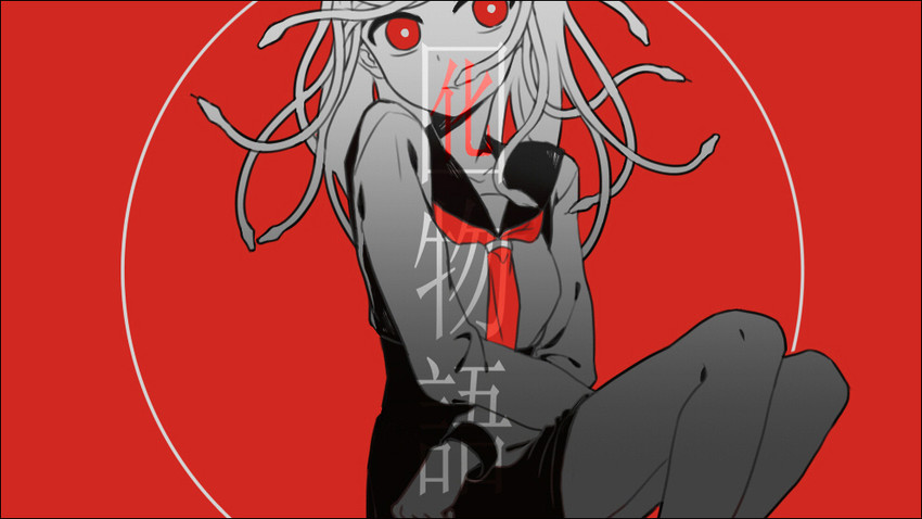sengoku nadeko and god nadeko (monogatari and 1 more) drawn by akadaidai