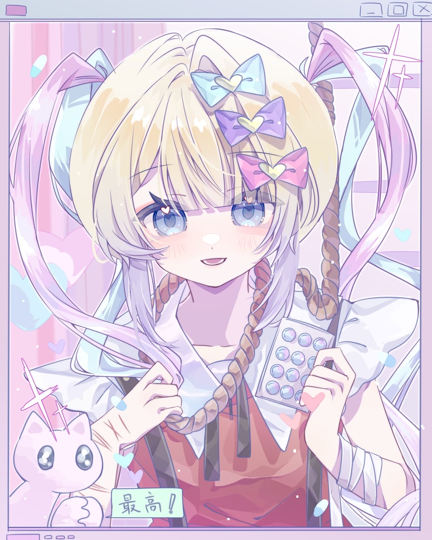 chouzetsusaikawa tenshi-chan and pien cat (needy girl overdose) drawn by kun2866584