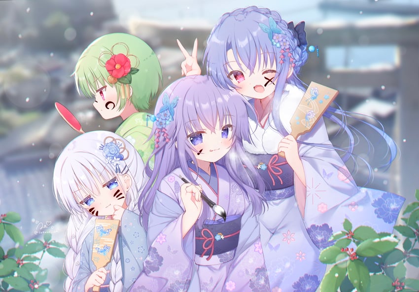naruse shiroha, sorakado ao, sorakado ai, and nomura miki (summer pockets) drawn by sakura_aki