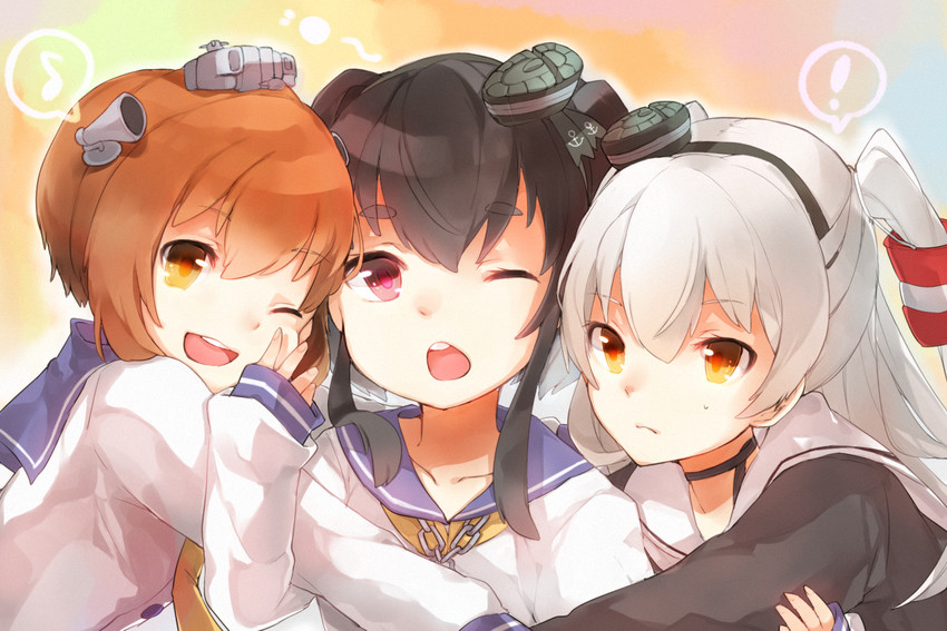 amatsukaze, yukikaze, and tokitsukaze (kantai collection) drawn by meru_(merumumu)