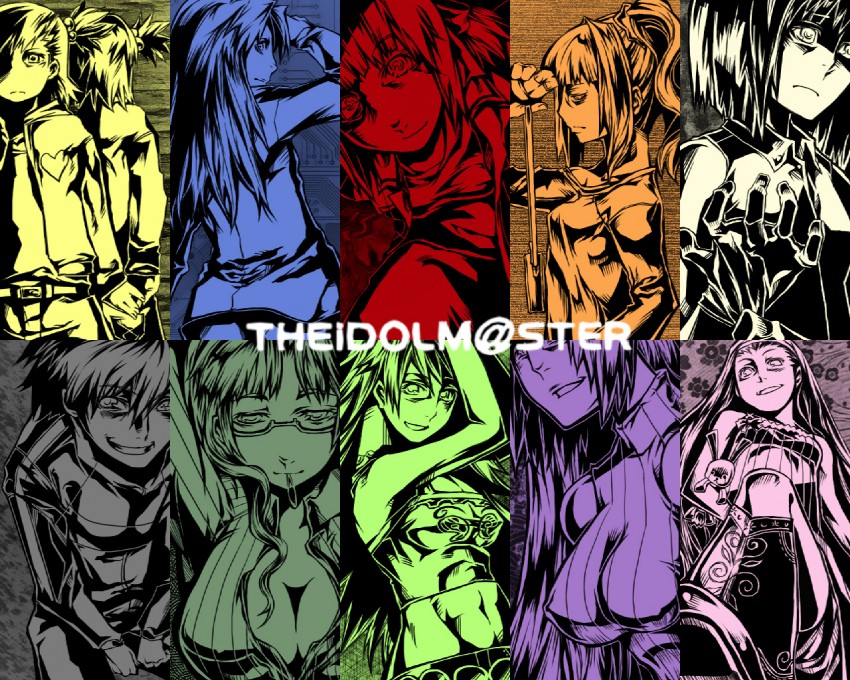 hoshii miki, kisaragi chihaya, amami haruka, kikuchi makoto, minase iori, and 6 more (idolmaster and 1 more) drawn by hujiya