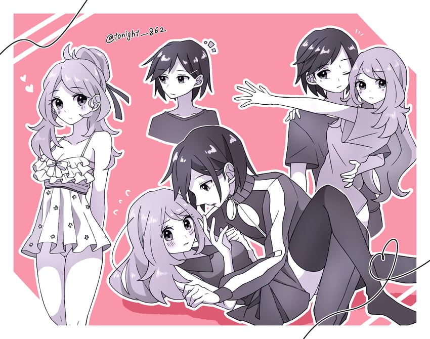 serena and calem (pokemon and 1 more) drawn by rain_(tonight_862)