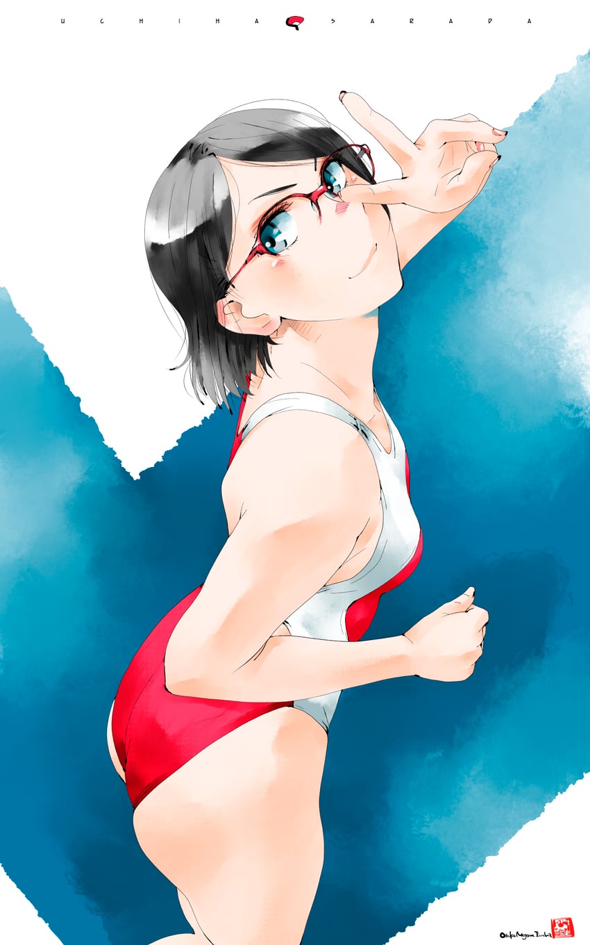 uchiha sarada (naruto and 1 more) drawn by mike156