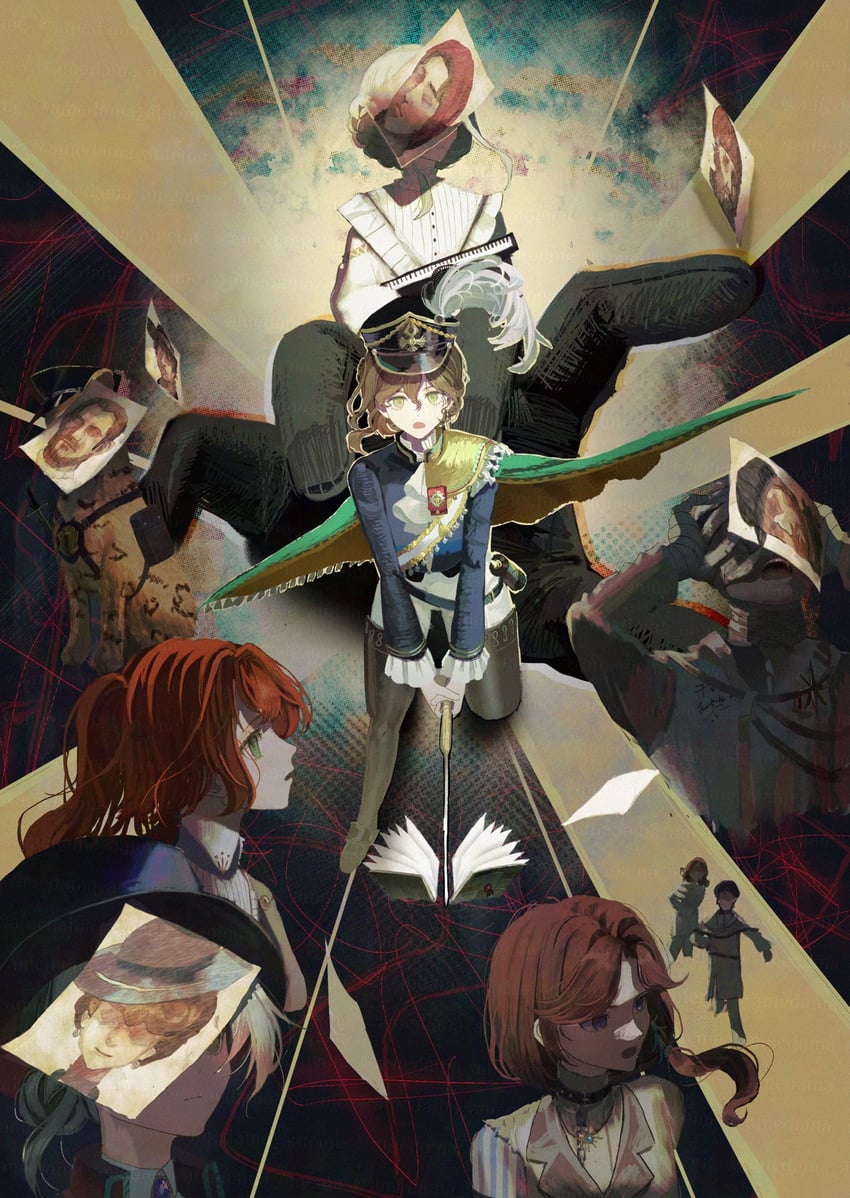vertin, sonetto, recoleta, aleph, urd, and 4 more (reverse:1999) drawn by amedama_ameme