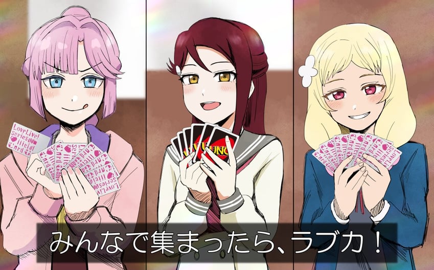 sakurauchi riko, anyoji hime, and onitsuka natsumi (love live! and 4 more) drawn by coco_apollon