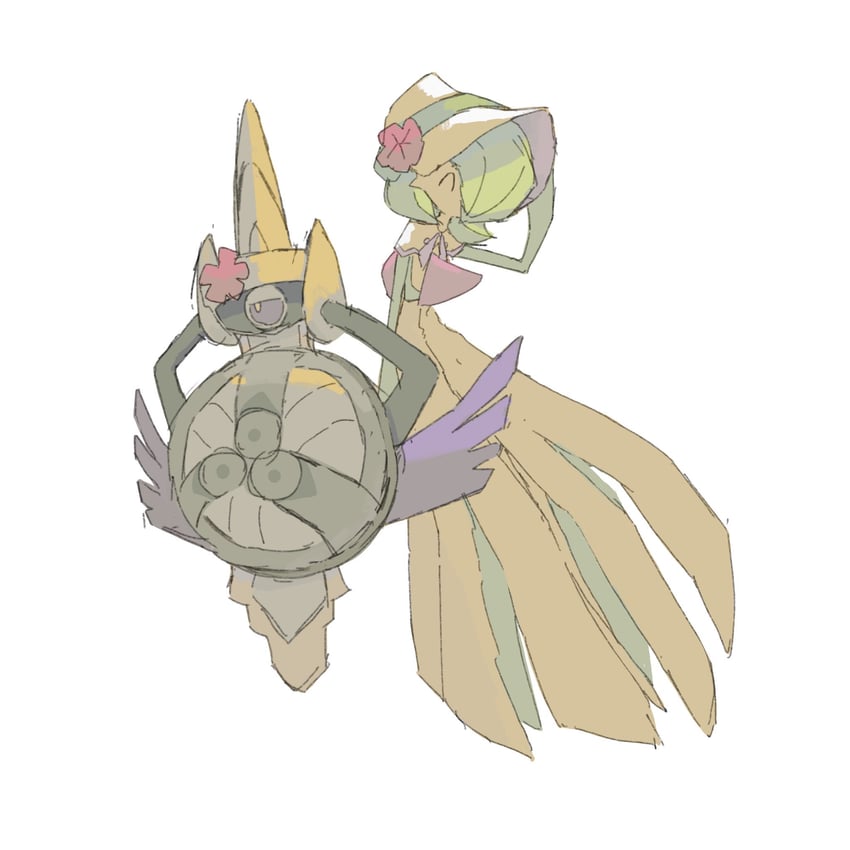 gardevoir and aegislash (pokemon and 1 more) drawn by napopo