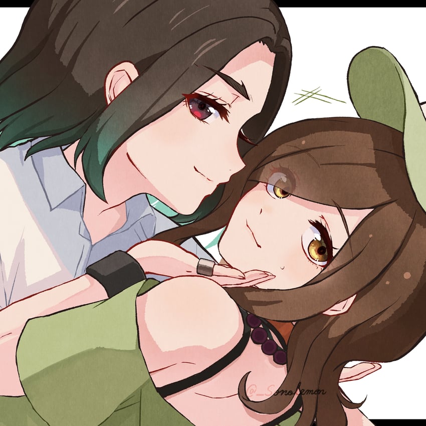 gaen izuko and gaen tooe (monogatari) drawn by izu_lemon