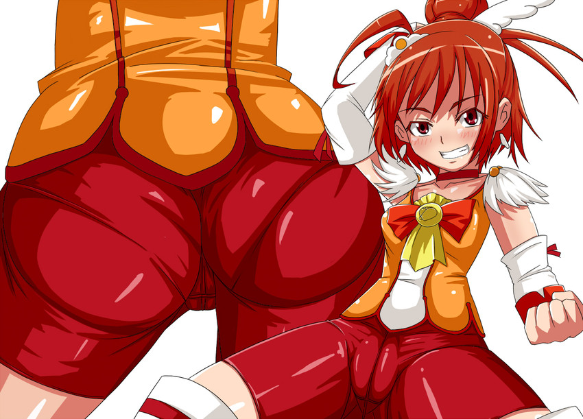hino akane and cure sunny (precure and 1 more) drawn by keke_(kekekue)