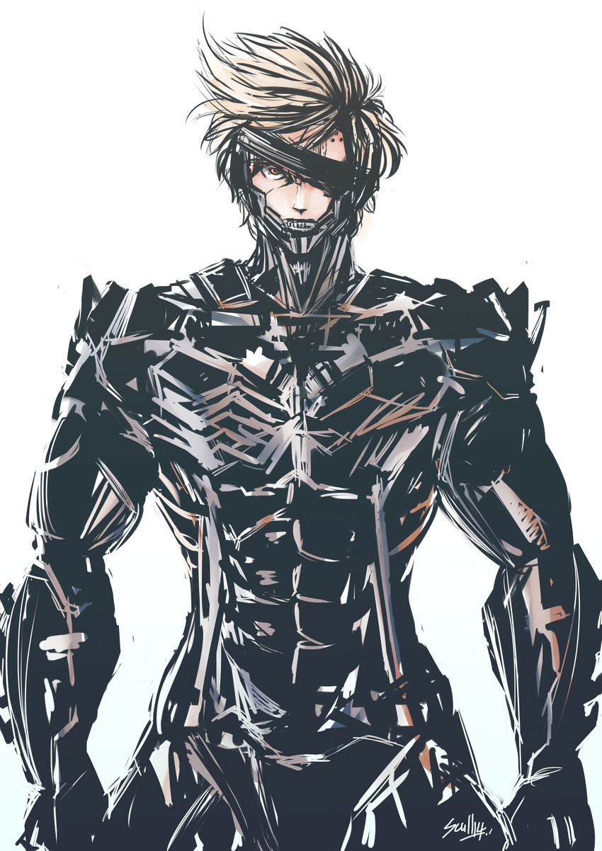 raiden (metal gear and 1 more) drawn by scull