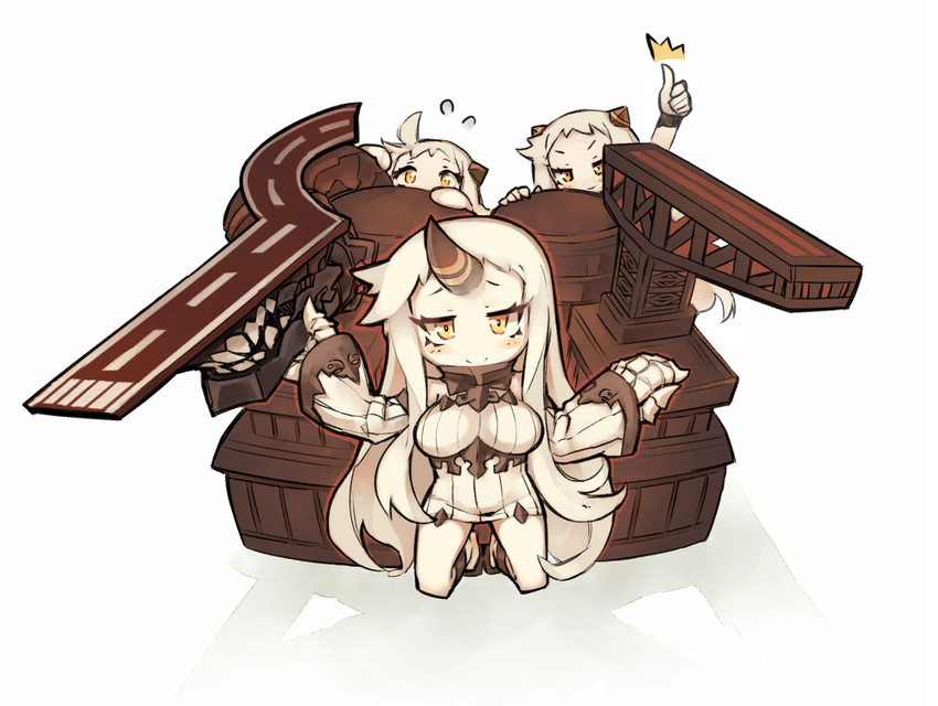 northern ocean princess, seaport princess, and airfield princess (kantai collection) drawn by itsukia