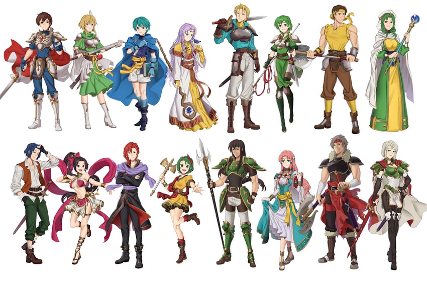 leif, nanna, sara, lara, tina, and 10 more (fire emblem and 1 more) drawn by ebinku