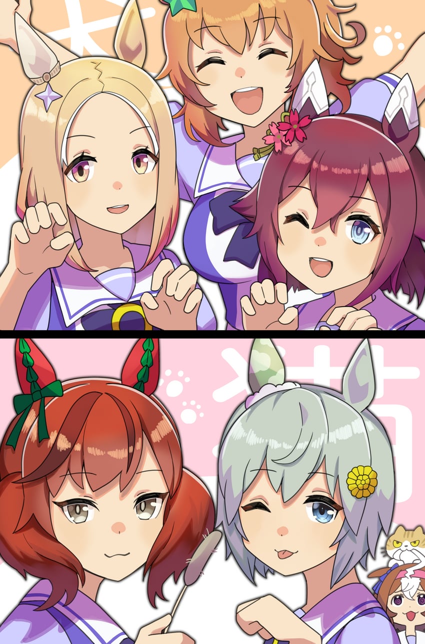 nice nature, seiun sky, meisho doto, narita top road, sakura chiyono o, and 2 more (umamusume and 1 more) drawn by katwo