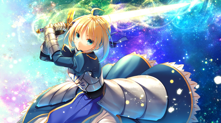 artoria pendragon and saber (fate and 1 more) drawn by toosaka_asagi