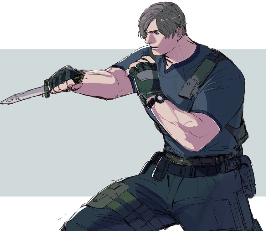 leon s. kennedy (resident evil and 1 more) drawn by on_(isk1812)