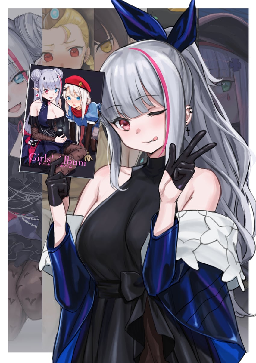 hk416, 9a-91, mdr, and m2 (girls' frontline) drawn by kuro_(zhurunbo1997)