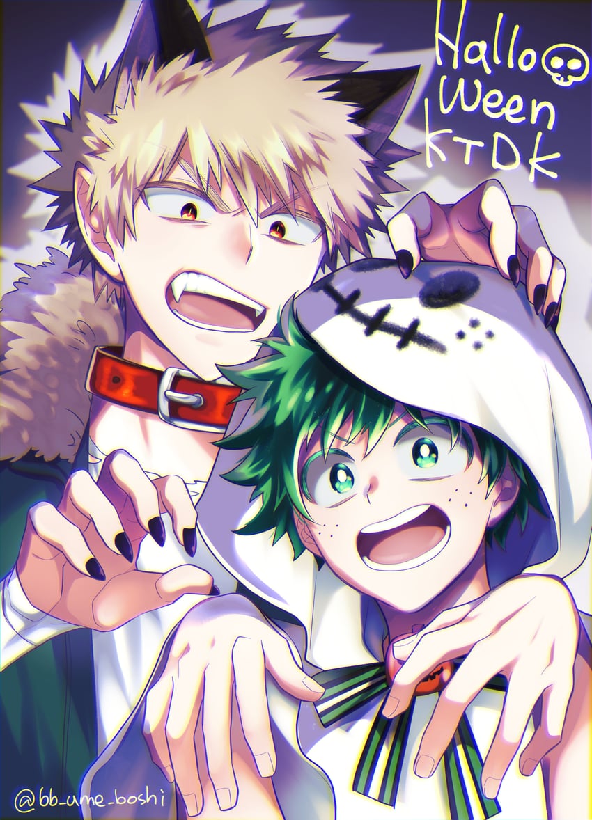 midoriya izuku and bakugou katsuki (boku no hero academia) drawn by ume_(326310)
