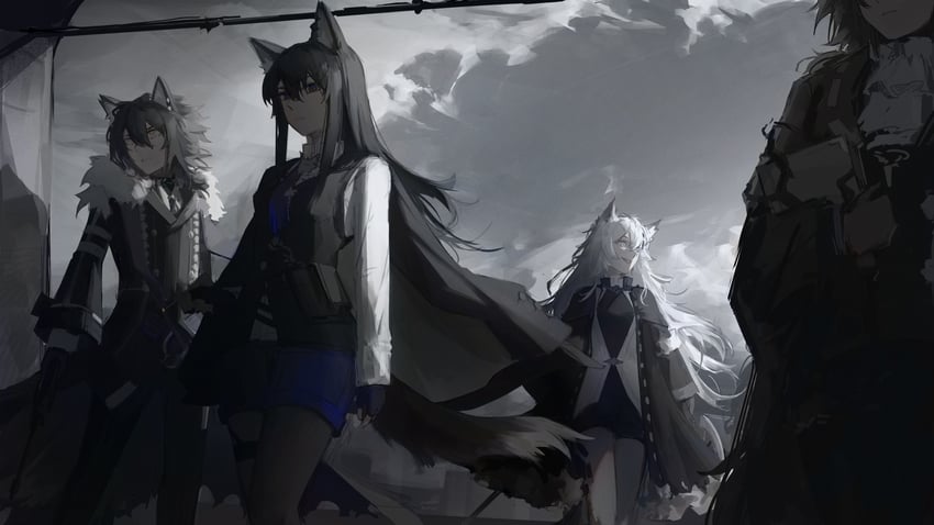 texas, lappland, texas the omertosa, penance, and vigil (arknights) drawn by phyriaxi