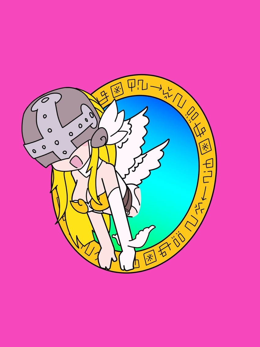 angewomon (digimon and 1 more) drawn by manchi_kansuke
