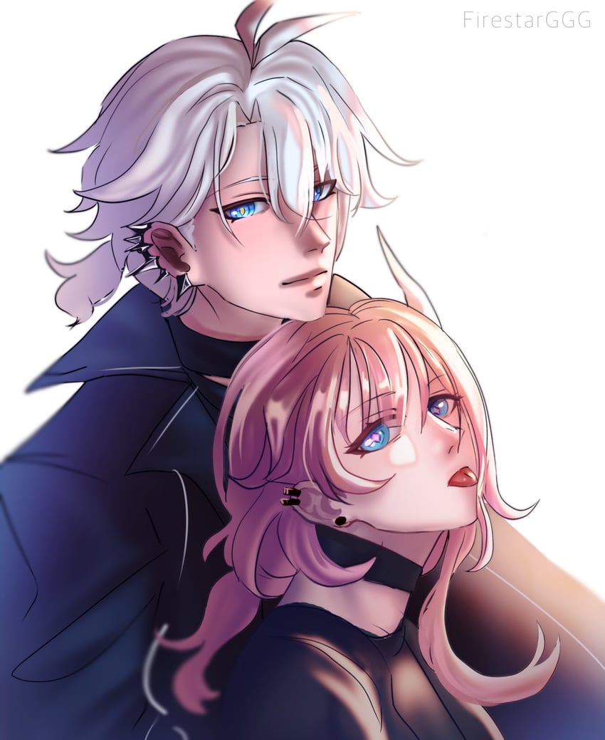 cyrene and phainon (honkai and 1 more) drawn by firestarggg