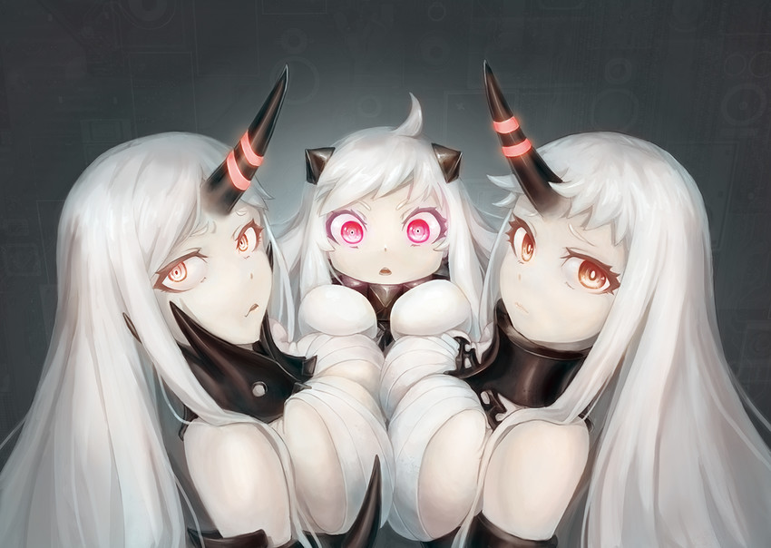 northern ocean princess, seaport princess, and seaport water oni (kantai collection) drawn by apoidea