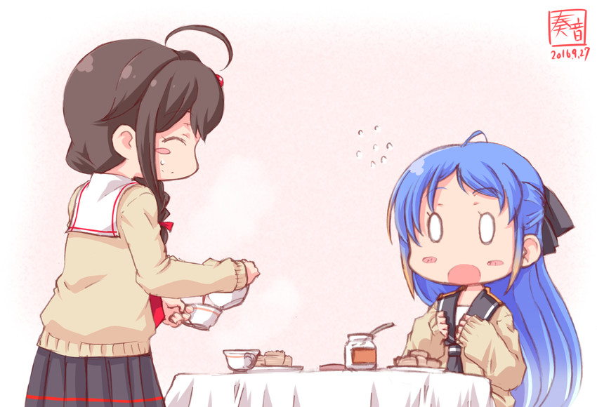 shigure, shigure kai ni, and samidare (kantai collection) drawn by kanon_(kurogane_knights)