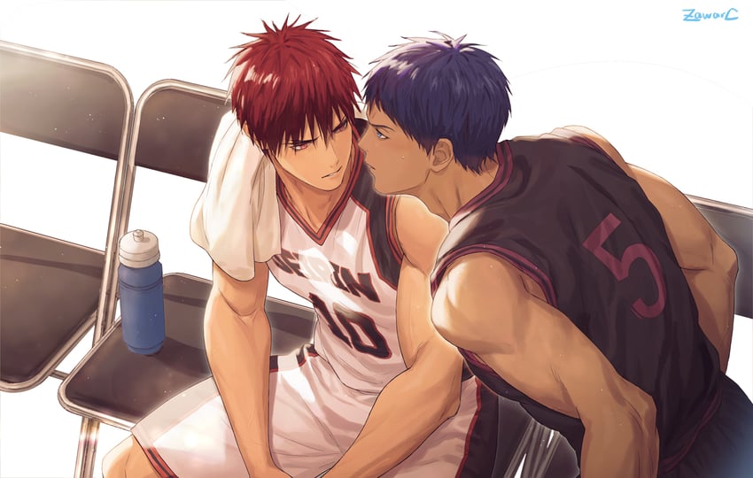 aomine daiki and kagami taiga (kuroko no basuke) drawn by zawar379